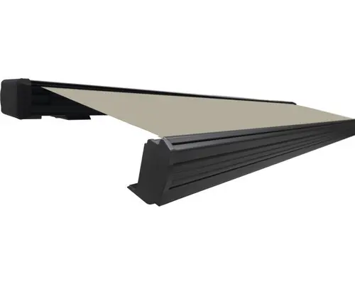 SOLUNA Kassettenmarkise Exquisit 3,5x2 Stoff Dessin 320923 Gestell DB703 dunkelgrau ink. Motor und Wandschalter links