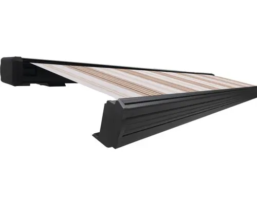 SOLUNA Kassettenmarkise Exquisit 5x2,5 Stoff Dessin 6171 Gestell DB703 dunkelgrau ink. Motor und Wandschalter links