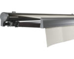 Hornbach SOLUNA Halbkassettenmarkise Comfort 5x3,5 Dessin J202 Gestell DB703 dunkelgrau Antrieb links inkl.Motor, Sonnen und Windwächter,Wandschalter