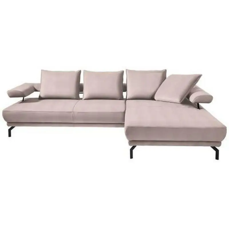 Ecksofa in Mikrofaser Rosa