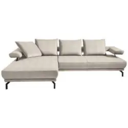 Ecksofa in Mikrofaser Creme