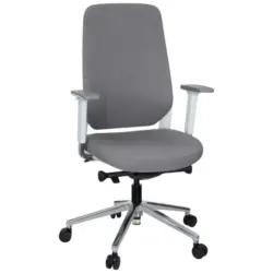 Drehstuhl in Flachgewebe Grau, Wei&szlig;