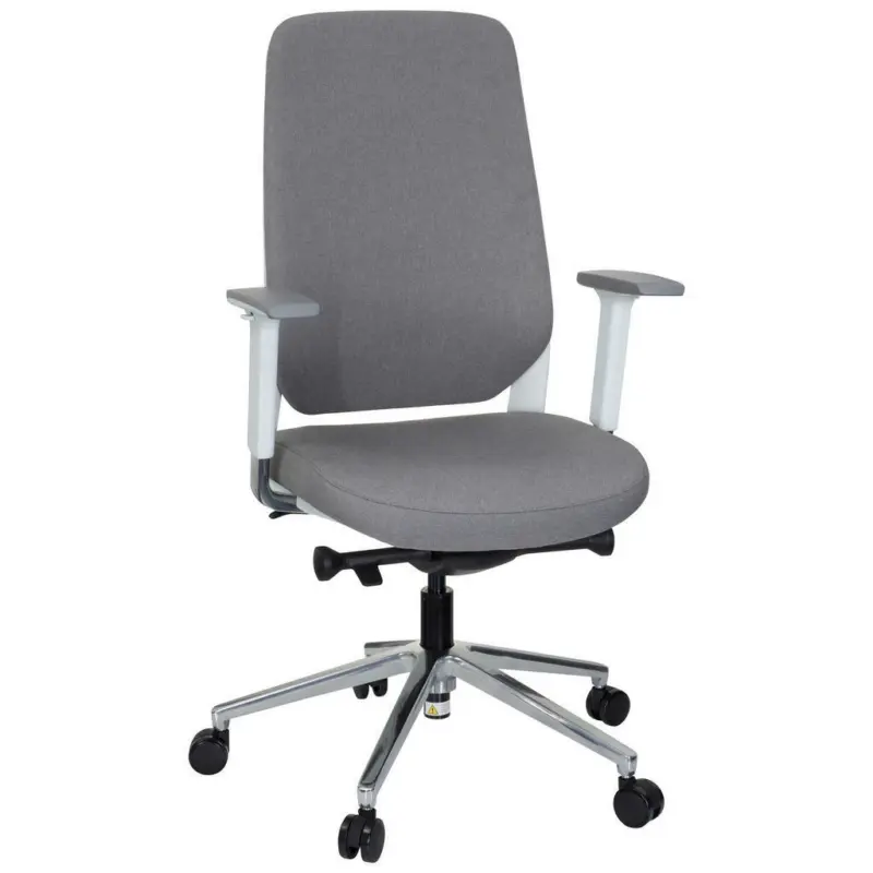 Drehstuhl in Flachgewebe Grau, Wei&szlig;