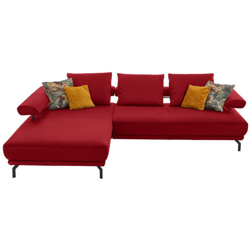 Ecksofa in Echtleder Rot