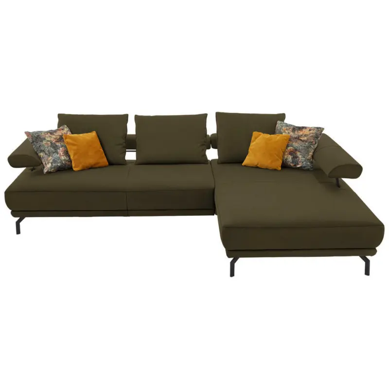 Ecksofa in Echtleder Gr&uuml;n