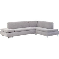 Ecksofa in Velours Silberfarben