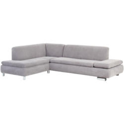 Ecksofa in Velours Silberfarben