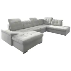 Wohnlandschaft in Mikrofaser Silberfarben