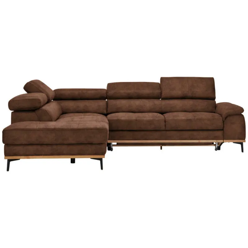 Ecksofa in Lederlook Braun
