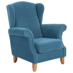 Ohrensessel in Velours Petrol