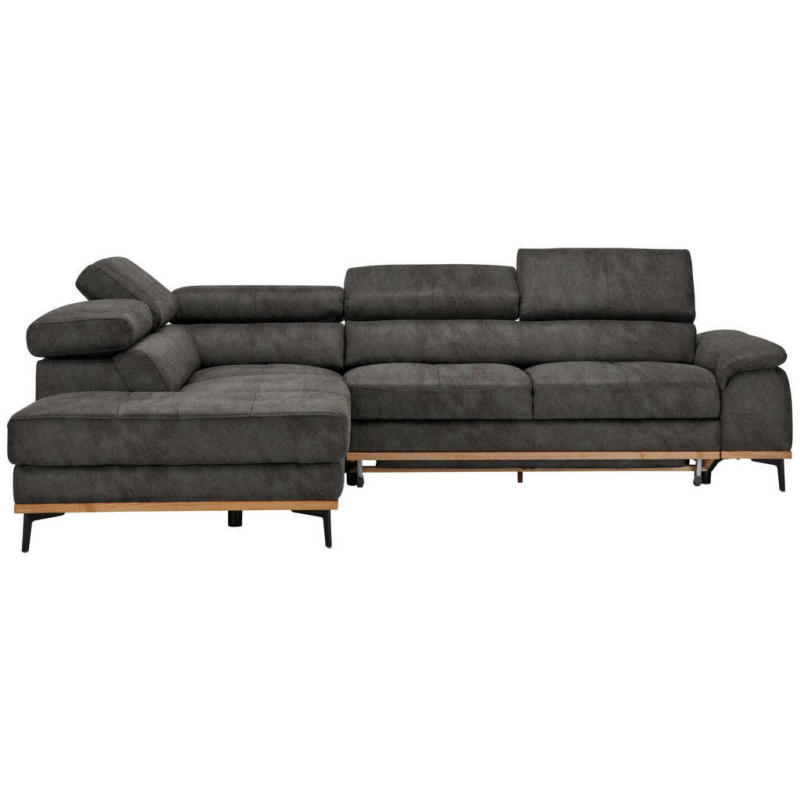 Ecksofa in Lederlook Anthrazit