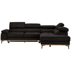 Ecksofa in Lederlook Grau