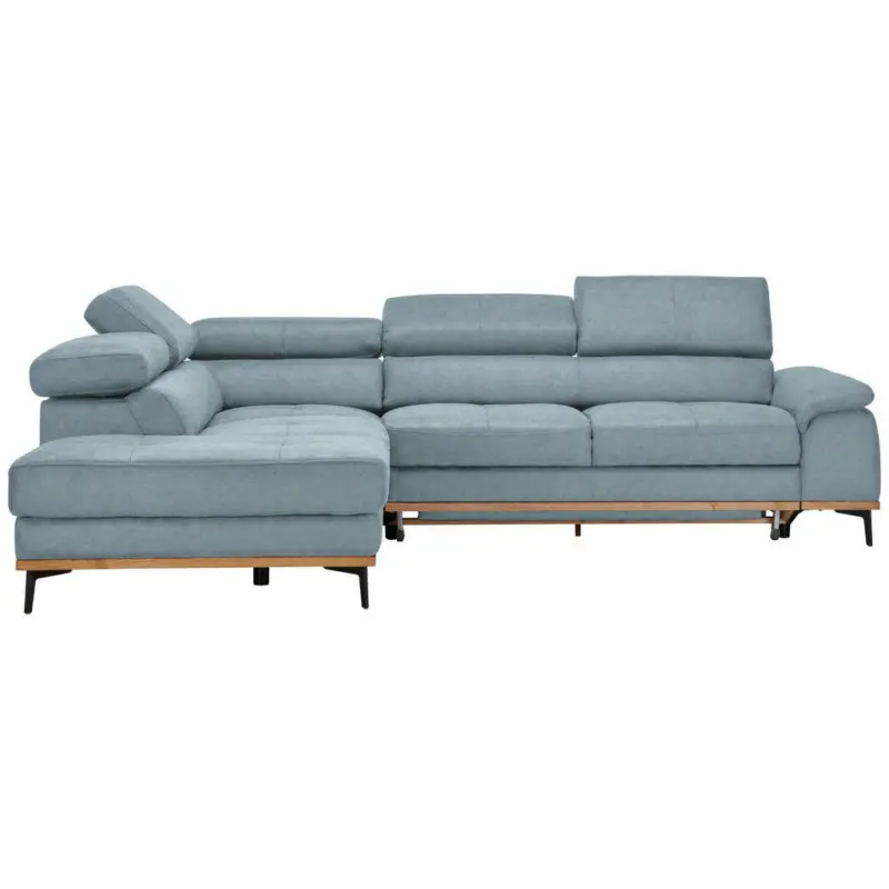 Ecksofa in Lederlook Hellblau