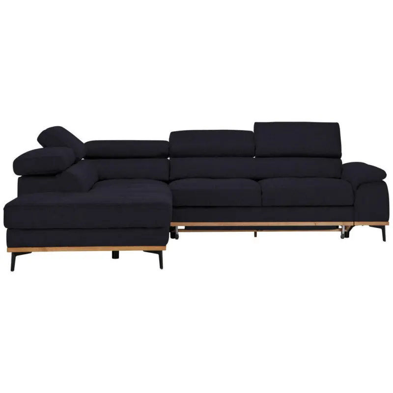 Ecksofa in Webstoff Schwarz