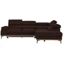 Ecksofa in Webstoff Braun