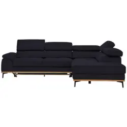 Ecksofa in Webstoff Schwarz