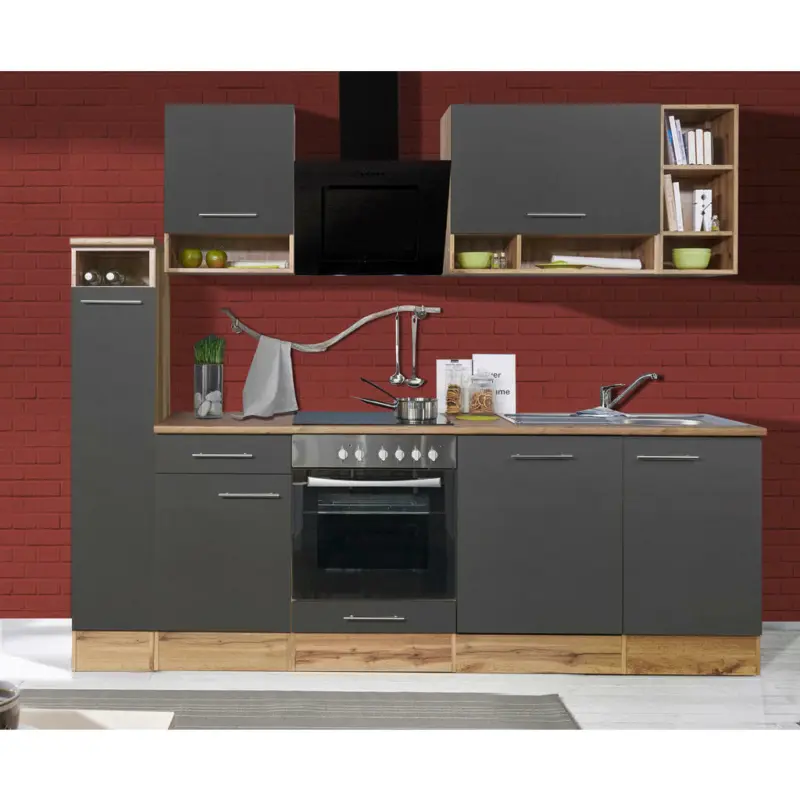 Küchenblock 250 cm in Eichefarben