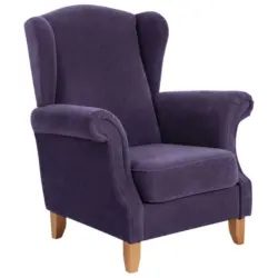 Ohrensessel in Velours Violett
