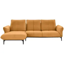 Ecksofa in Echtleder Gelb