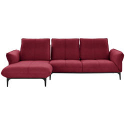 Ecksofa in Echtleder Bordeaux