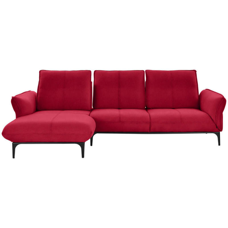 Ecksofa in Echtleder Rot