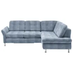 Ecksofa in Webstoff Hellblau