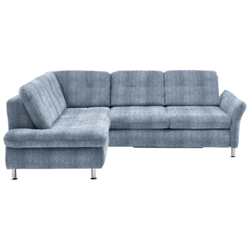 Ecksofa in Webstoff Hellblau