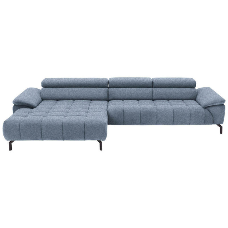 Ecksofa in Webstoff Hellblau