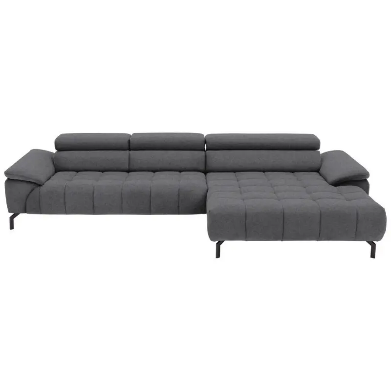 Ecksofa in Webstoff Braun, Grau
