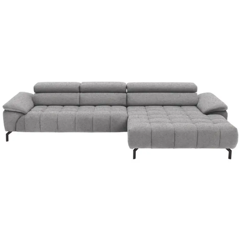 Ecksofa in Webstoff Hellbraun