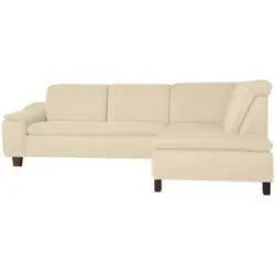 Ecksofa in Flachgewebe Beige