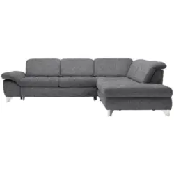 Ecksofa in Webstoff Braun, Grau