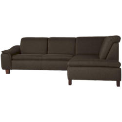 Ecksofa in Flachgewebe Braun