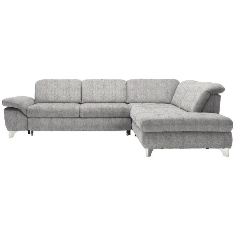 Ecksofa in Webstoff Hellbraun