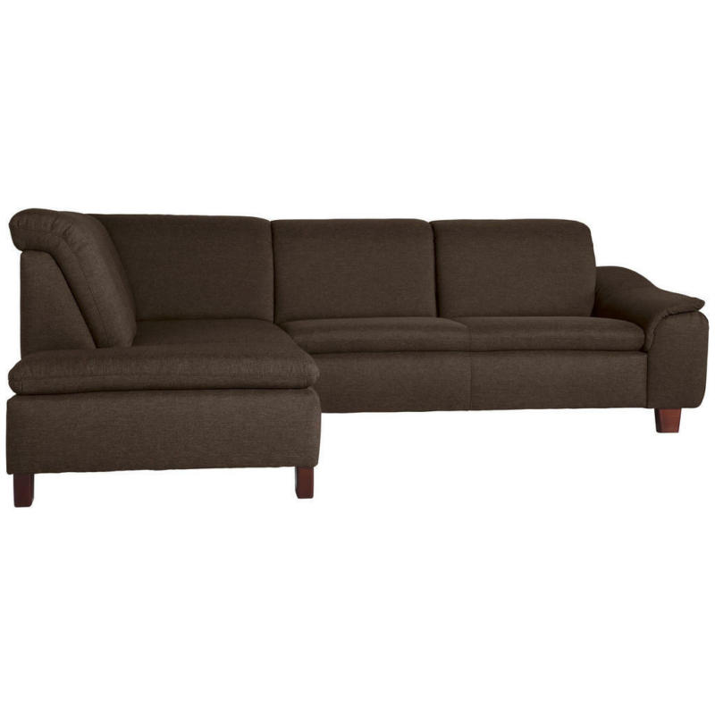 Ecksofa in Flachgewebe Braun