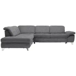 Ecksofa in Webstoff Braun, Grau
