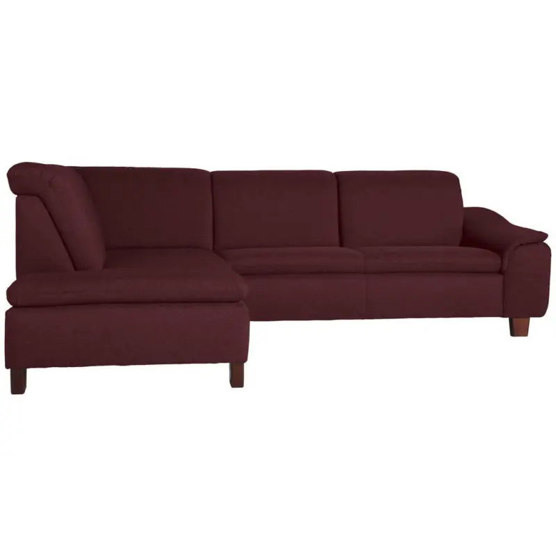 Ecksofa in Flachgewebe Rotbraun