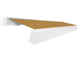 SOLUNA Kassettenmarkise Exquisit 5,5x2 Dessin S2180 Gestell RAL 9010 reinweiß ink. Motor und Wandschalter links