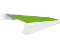 SOLUNA Kassettenmarkise Exquisit 3,5x2 Dessin S2246 Gestell RAL 9010 reinweiß ink. Motor und Wandschalter links