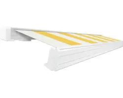 SOLUNA Kassettenmarkise Exquisit 5x3,5 Dessin S2015 Gestell RAL 9010 reinweiß ink. Motor und Wandschalter links