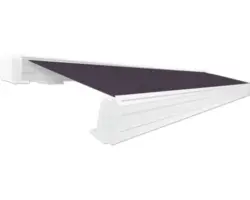 SOLUNA Kassettenmarkise Exquisit 4,5x3 Dessin S2119 Gestell RAL 9010 reinweiß ink. Motor und Wandschalter links