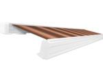 Hornbach SOLUNA Kassettenmarkise Exquisit 5x3 Dessin S3013 Gestell RAL 9010 reinweiß ink. Motor und Wandschalter links