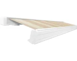 SOLUNA Kassettenmarkise Exquisit 3,5x3 Dessin S2238 Gestell RAL 9010 reinweiß ink. Motor und Wandschalter links