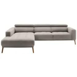 Ecksofa in Kord Sandfarben, Beige