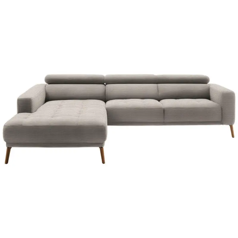 Ecksofa in Kord Sandfarben, Beige