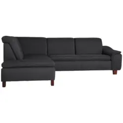 Ecksofa in Flachgewebe Graphitfarben