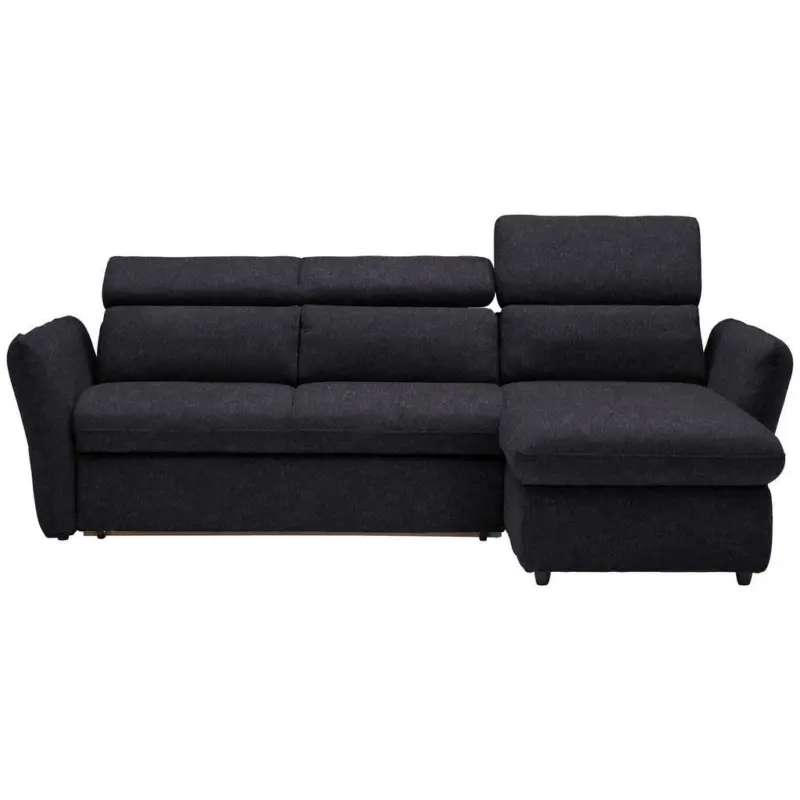 Ecksofa in Mikrofaser Schwarz