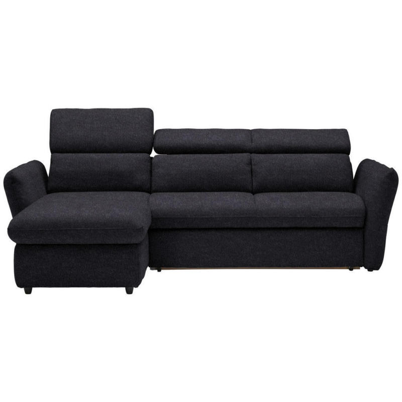 Ecksofa in Mikrofaser Schwarz