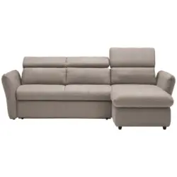 Ecksofa in Mikrofaser Hellgrau