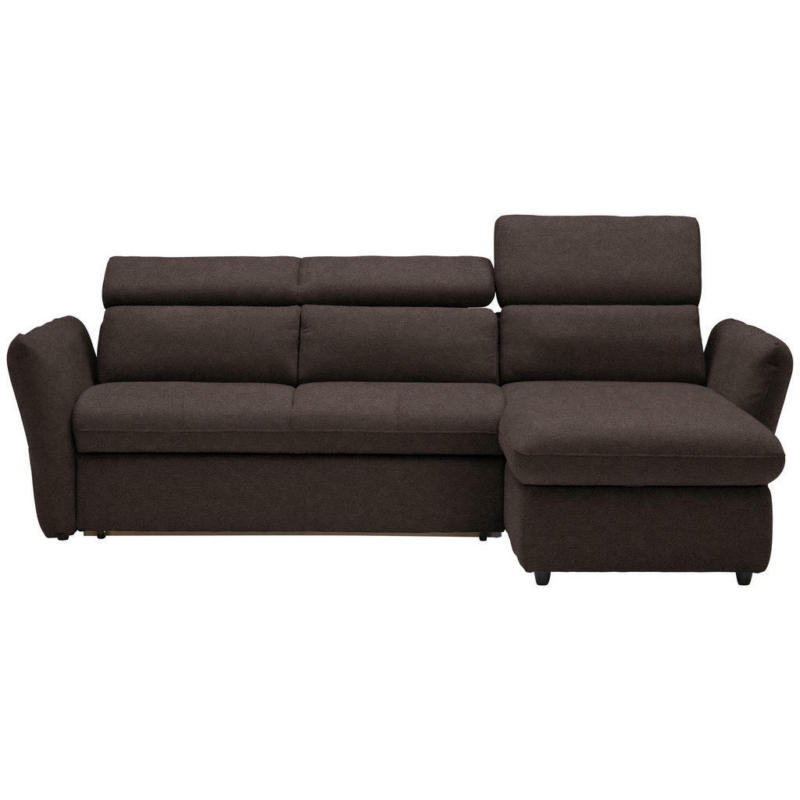 Ecksofa in Mikrofaser Dunkelbraun